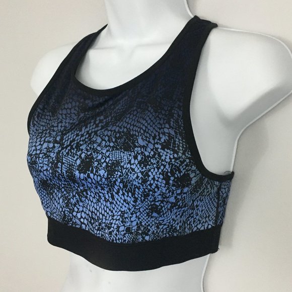 Champion Womens M Black & Blue Snakeskin Print Racerback Pullover Tank Top - Picture 3 of 7